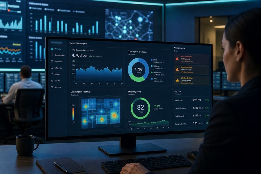 AI energy analytics, anomaly detection and savings tracking
